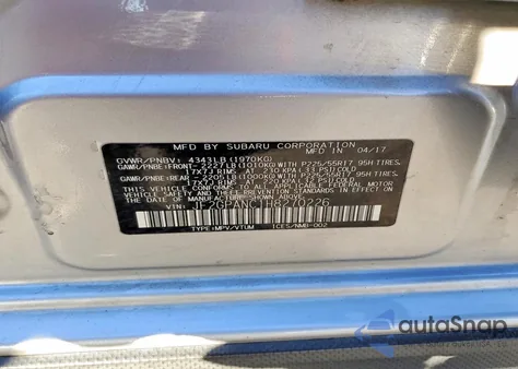 2017 Subaru Crosstrek Limited из США, поврежденный, VIN JF2GPANC1H8270226